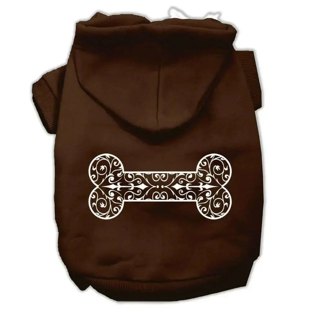 Henna-Bone-Screen-Print-Pet-Hoodies-Brown-Size-Lg-GreatEagleInc-319906489