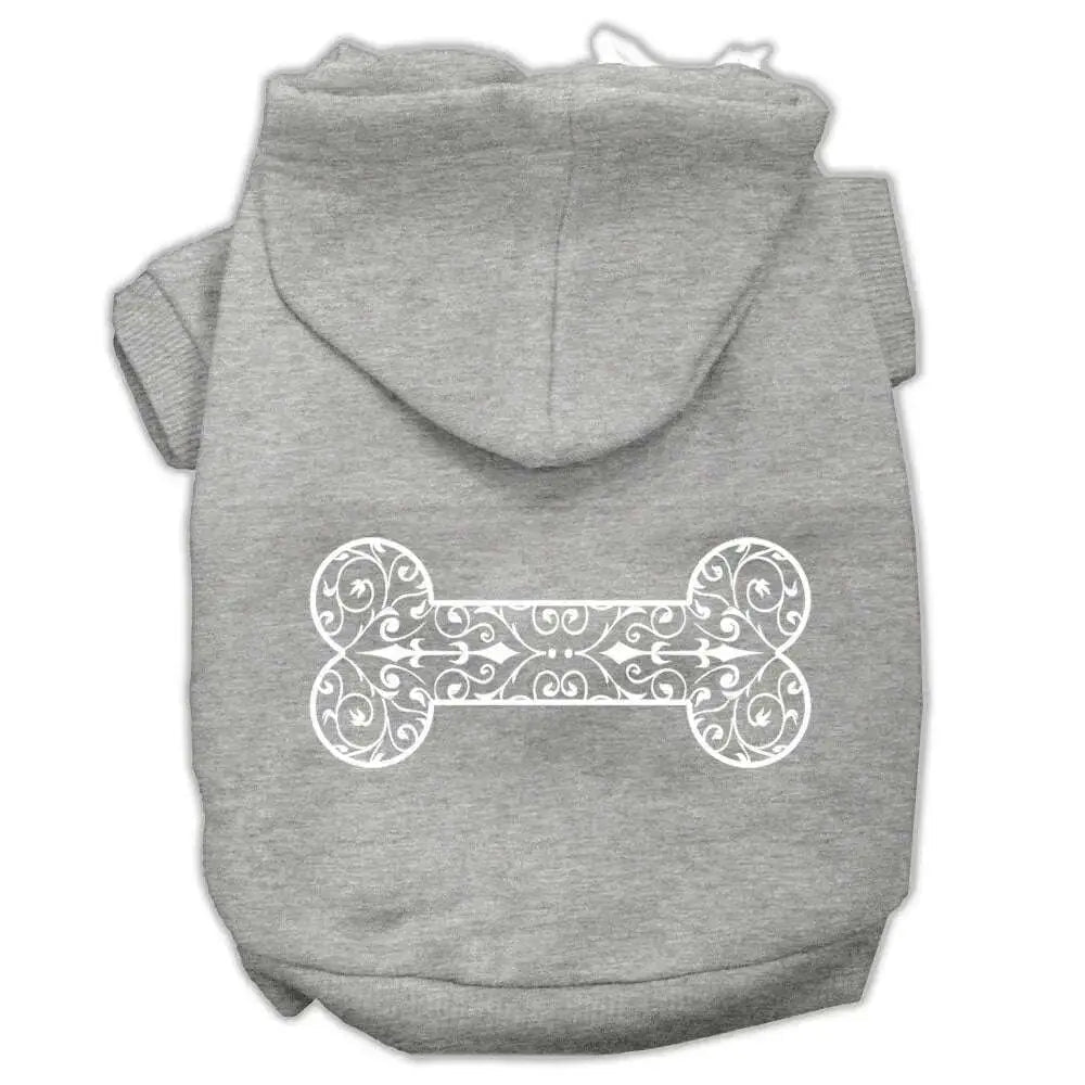 Henna-Bone-Screen-Print-Pet-Hoodies-Grey-Size-Xl-GreatEagleInc-333746431