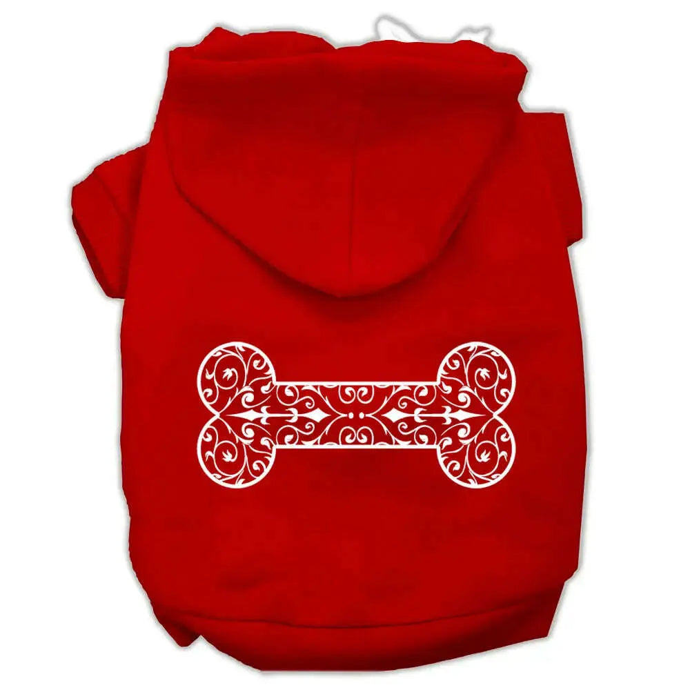 Henna-Bone-Screen-Print-Pet-Hoodies-Red-Size-Xl-GreatEagleInc-333950496