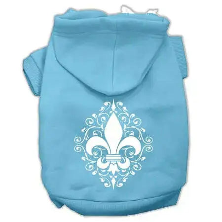 Henna-Fleur-De-Lis-Screen-Print-Pet-Hoodies-Baby-Blue-Size-Xxxl-GreatEagleInc-333949358