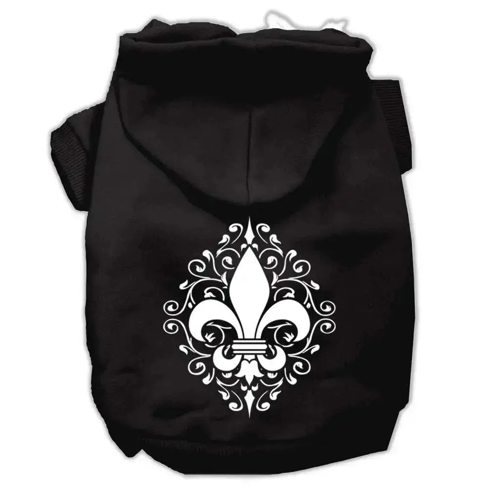 Henna-Fleur-De-Lis-Screen-Print-Pet-Hoodies-Black-Size-Xxl-GreatEagleInc-333949492