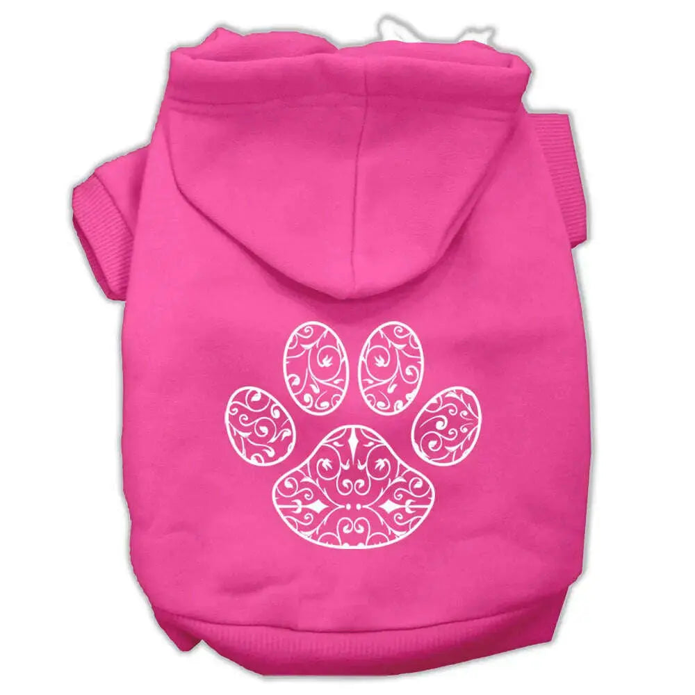 Henna-Paw-Screen-Print-Pet-Hoodies-Bright-Pink-Size-Xl-GreatEagleInc-319909736