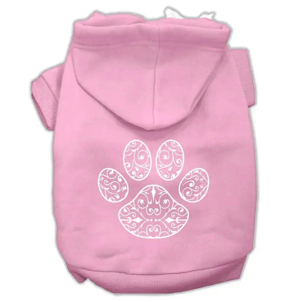 Henna-Paw-Screen-Print-Pet-Hoodies-Light-Pink-Size-Xl-GreatEagleInc-319909485