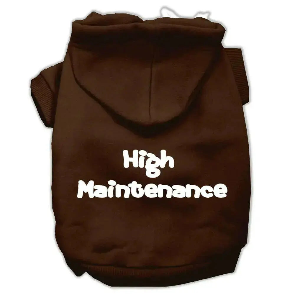 High-Maintenance-Screen-Print-Pet-Hoodies-Brown-Xxl-GreatEagleInc-318630054