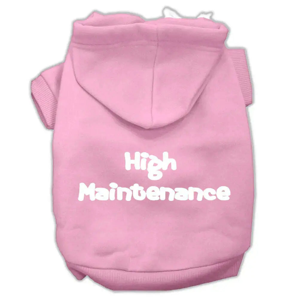 High-Maintenance-Screen-Print-Pet-Hoodies-Light-Pink-M-GreatEagleInc-333959783