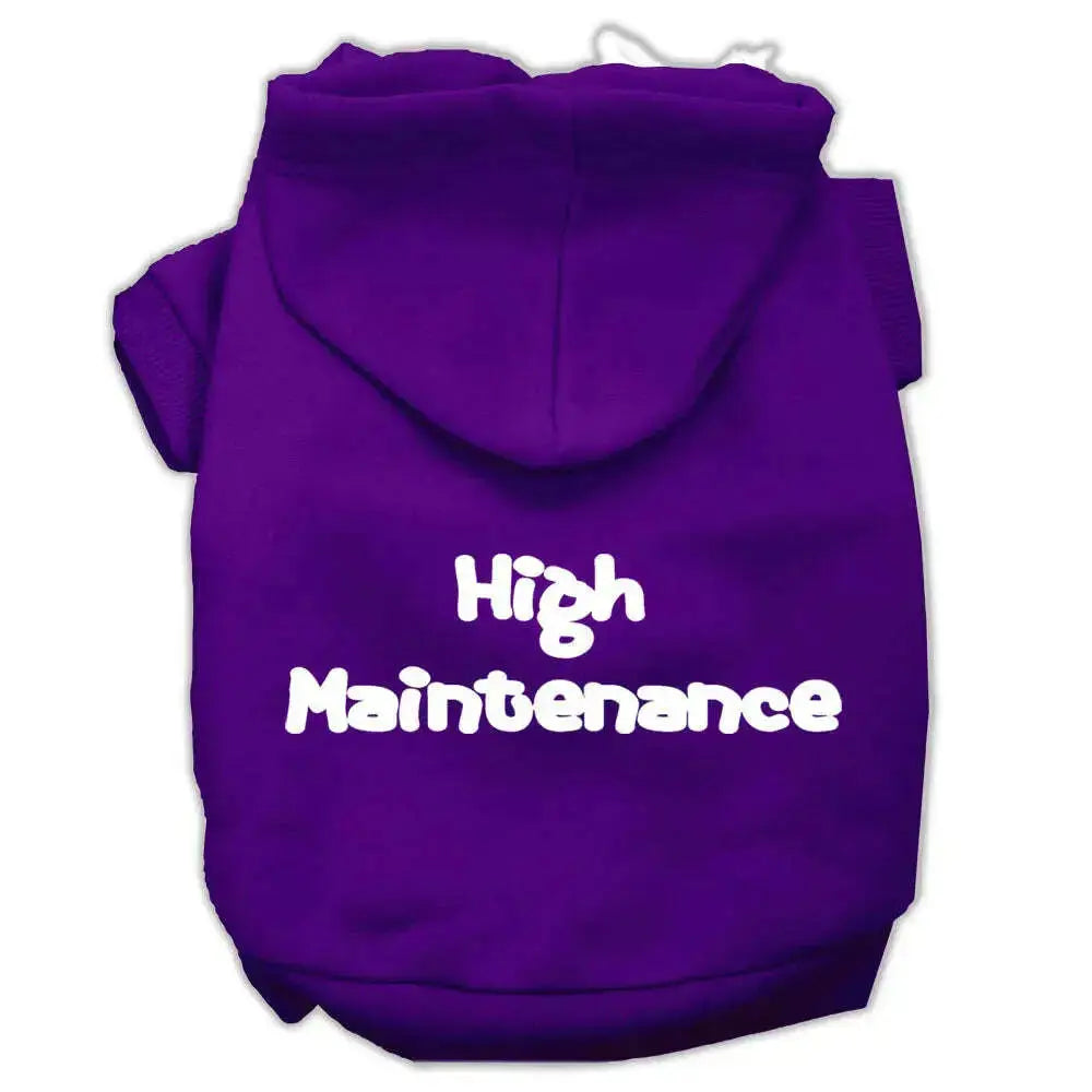 High-Maintenance-Screen-Print-Pet-Hoodies-Purple-Size-L-GreatEagleInc-318710999