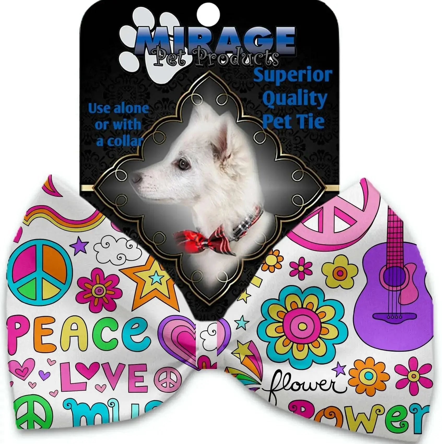 Hippy-Love-Pet-Bow-Tie-Collar-Accessory-With-Velcro-GreatEagleInc-318894698