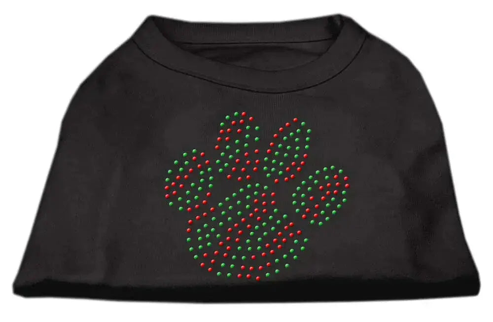 Holiday-Paw-Rhinestone-Shirts-Black-S-GreatEagleInc-318800063