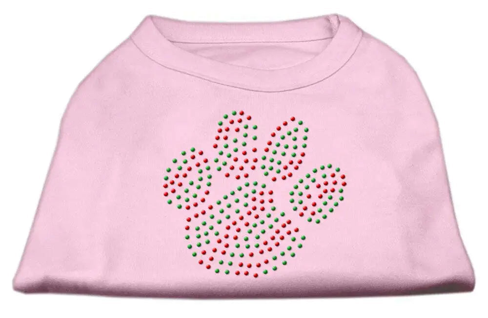 Holiday-Paw-Rhinestone-Shirts-Light-Pink-M-GreatEagleInc-333849063