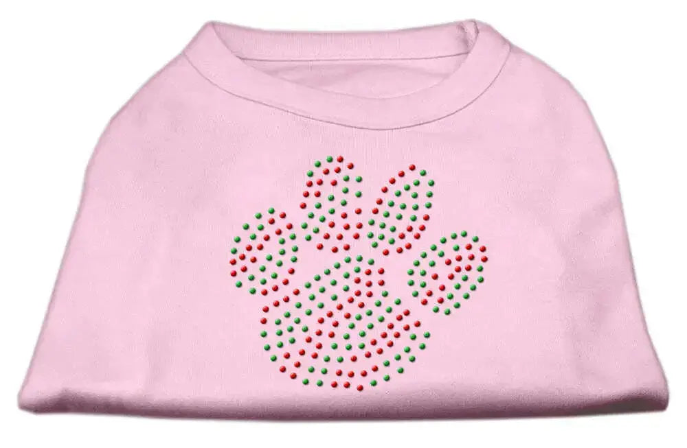 Holiday-Paw-Rhinestone-Shirts-Light-Pink-Xl-GreatEagleInc-318800573
