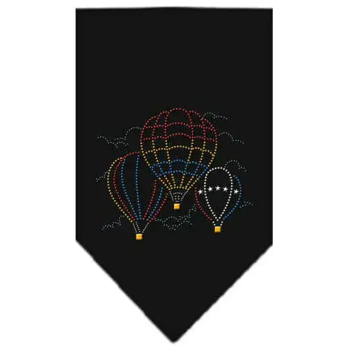 Hot-Air-Balloons-Rhinestone-Bandana-Black-Large-GreatEagleInc-319305097
