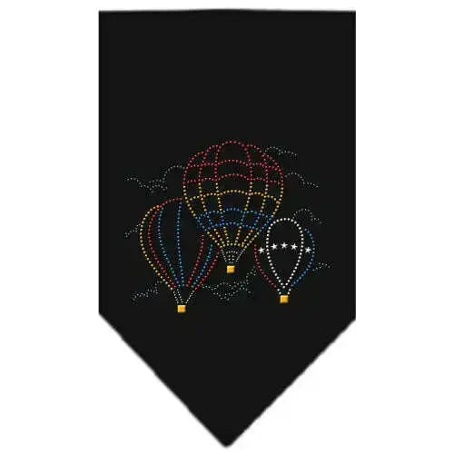 Hot-Air-Balloons-Rhinestone-Bandana-Black-Large-GreatEagleInc-319305097