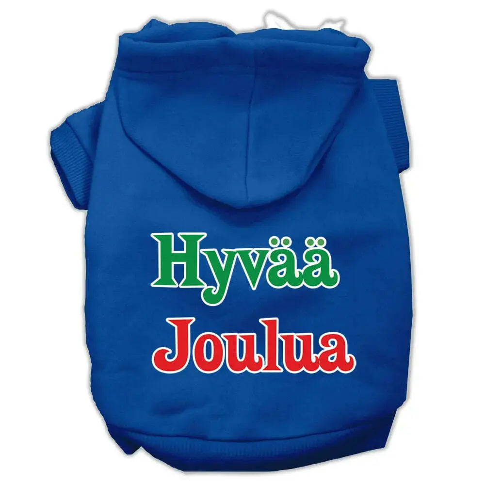 Hyvaa-Joulua-Screen-Print-Pet-Hoodies-Blue-M-GreatEagleInc-319381334
