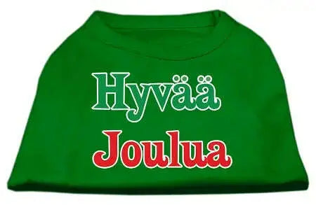 Hyvaa-Joulua-Screen-Print-Shirt-Emerald-Green-Med-GreatEagleInc-333706060
