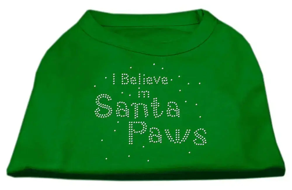 I-Believe-In-Santa-Paws-Shirt-Emerald-Green-Sm-GreatEagleInc-318574224