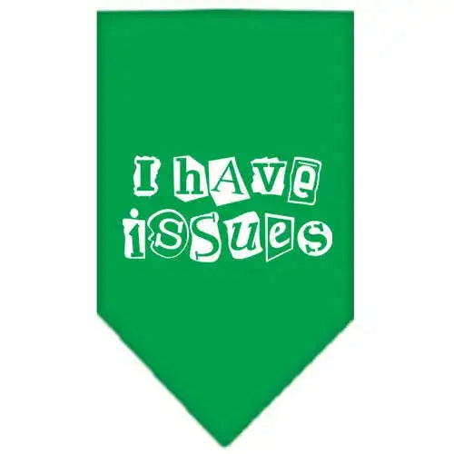 I-Have-Issues-Screen-Print-Bandana-Emerald-Green-Small-GreatEagleInc-333919656