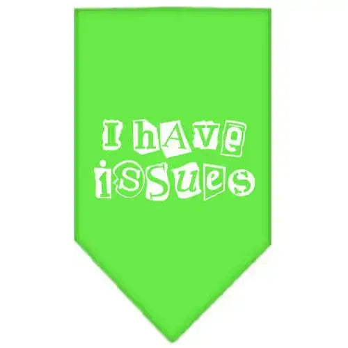 I-Have-Issues-Screen-Print-Bandana-Lime-Green-Large-GreatEagleInc-333920320