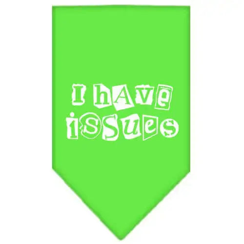 I-Have-Issues-Screen-Print-Bandana-Lime-Green-Small-GreatEagleInc-333919511