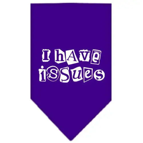 I-Have-Issues-Screen-Print-Bandana-Purple-Small-GreatEagleInc-333919332