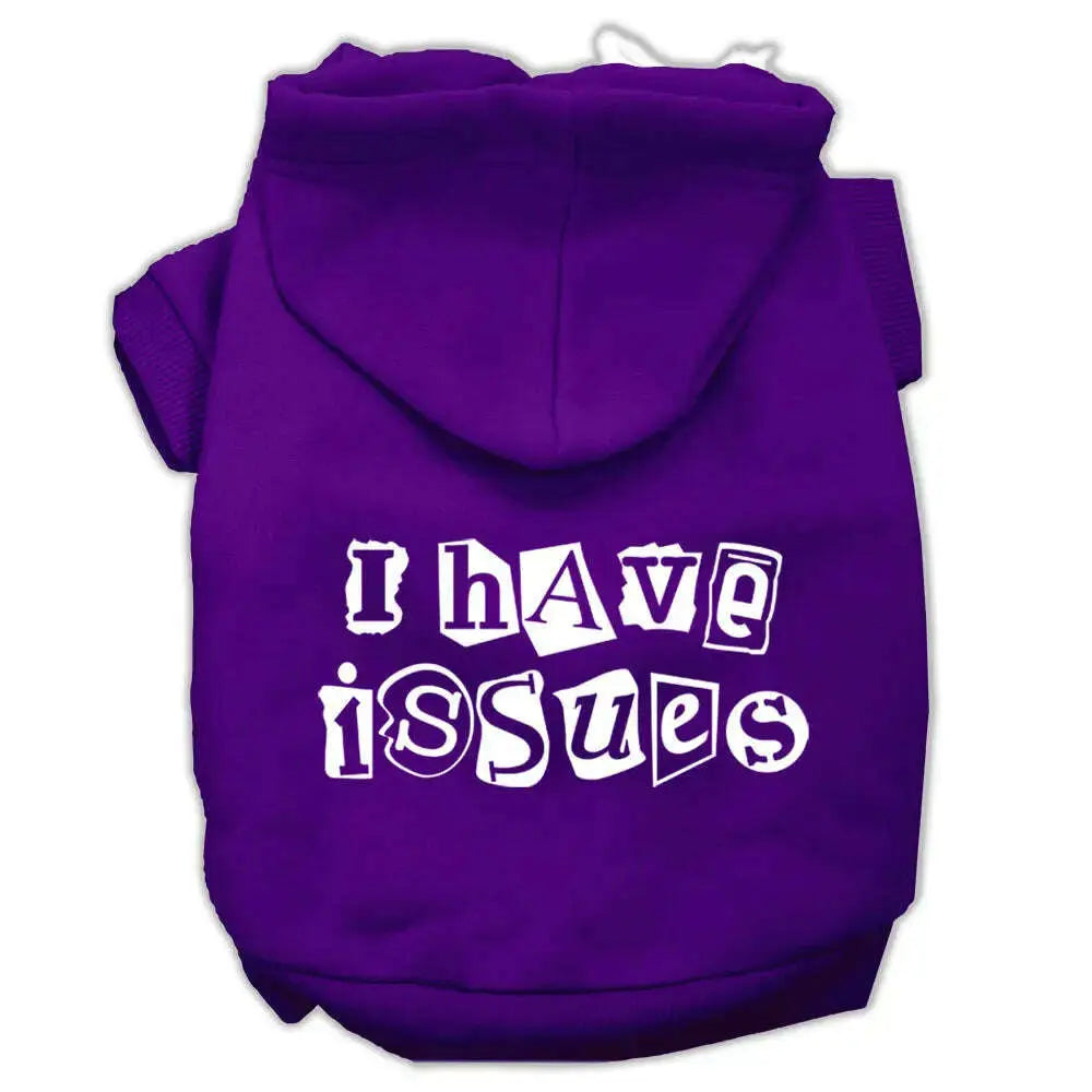 I-Have-Issues-Screen-Printed-Dog-Pet-Hoodies-Purple-Size-Xxl-GreatEagleInc-333952689