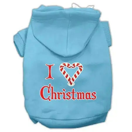 I-Heart-Christmas-Screen-Print-Pet-Hoodies-Baby-Blue-Size-Xs-GreatEagleInc-333932820