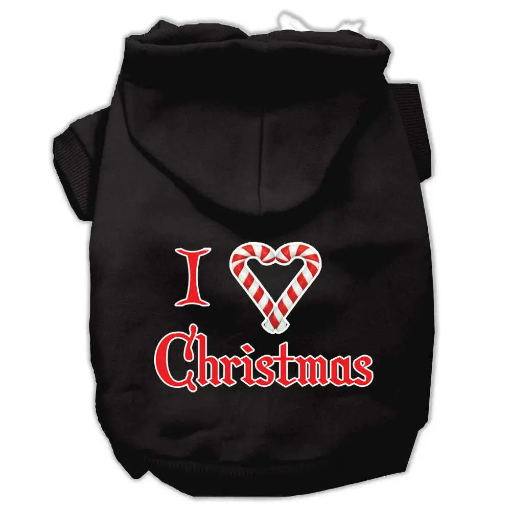 I-Heart-Christmas-Screen-Print-Pet-Hoodies-Black-Size-Lg-GreatEagleInc-319376114