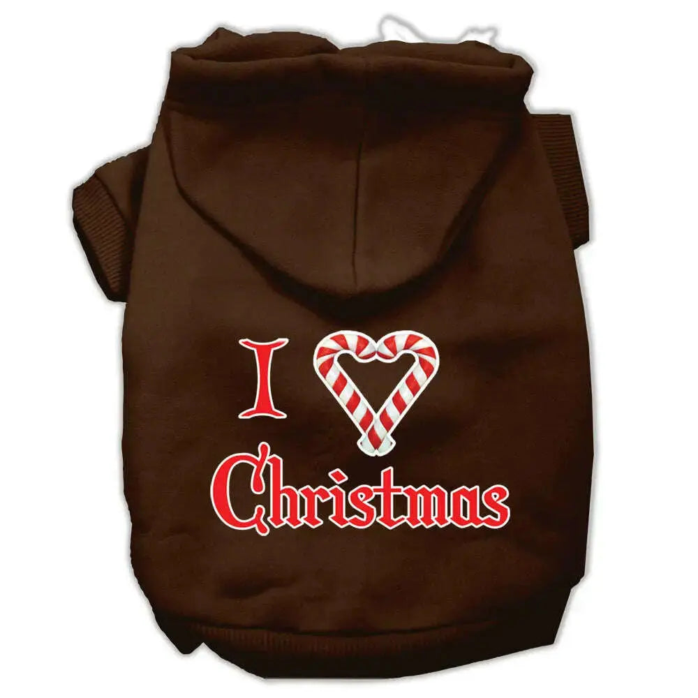 I-Heart-Christmas-Screen-Print-Pet-Hoodies-Brown-Size-Xxl-GreatEagleInc-333932238