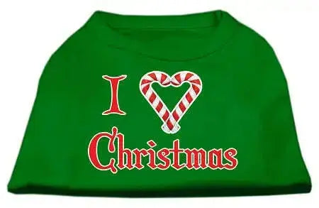 I-Heart-Christmas-Screen-Print-Shirt-Emerald-Green-Lg-GreatEagleInc-318851051