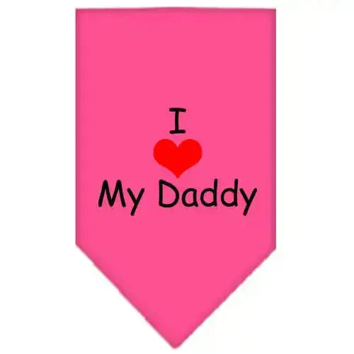 I-Heart-My-Daddy-Screen-Print-Bandana-Bright-Pink-Small-GreatEagleInc-333811978