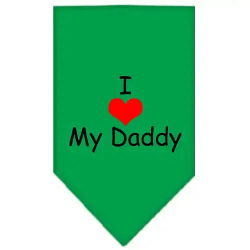 I-Heart-My-Daddy-Screen-Print-Bandana-Emerald-Green-Small-GreatEagleInc-333811714