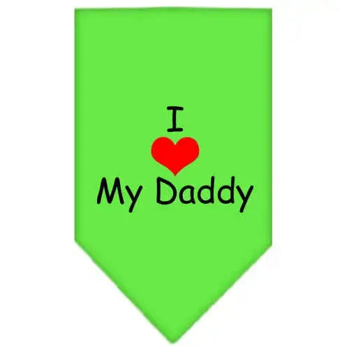 I-Heart-My-Daddy-Screen-Print-Bandana-Lime-Green-Large-GreatEagleInc-333918736
