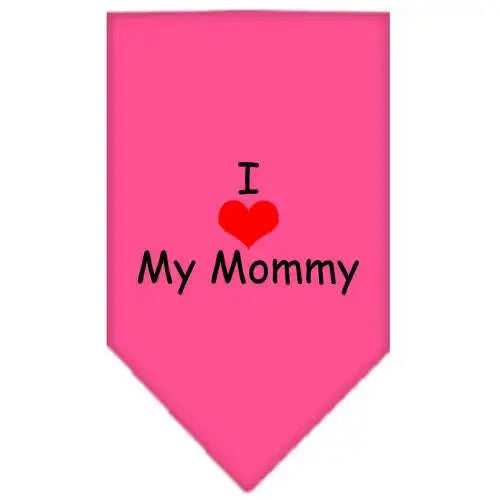 I-Heart-My-Mommy-Screen-Print-Bandana-Bright-Pink-Small-GreatEagleInc-333810825