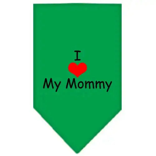 I-Heart-My-Mommy-Screen-Print-Bandana-Emerald-Green-Large-GreatEagleInc-333811323