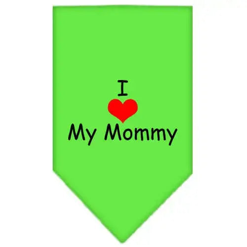 I-Heart-My-Mommy-Screen-Print-Bandana-Lime-Green-Large-GreatEagleInc-333811278