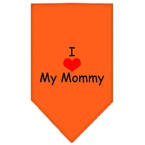 I-Heart-My-Mommy-Screen-Print-Bandana-Orange-Small-GreatEagleInc-333810438