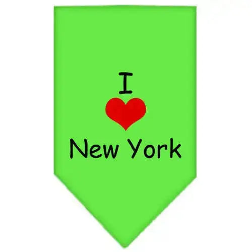 I-Heart-New-York-Screen-Print-Bandana-Lime-Green-Small-GreatEagleInc-333948256