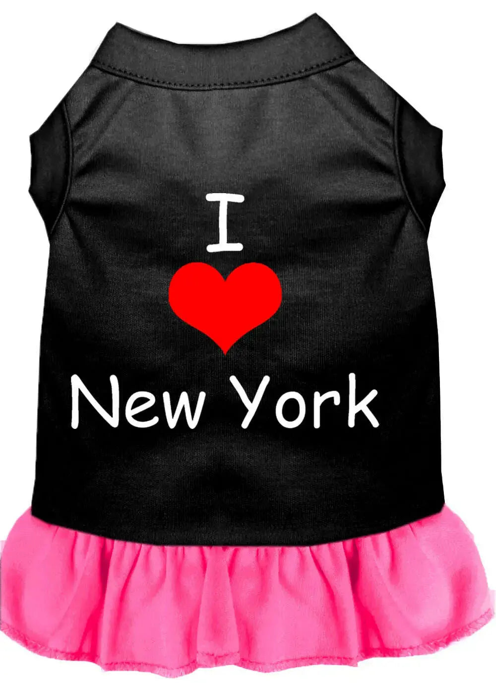 I-Heart-New-York-Screen-Print-Dress-Black-With-Bright-Pink-Xxl-GreatEagleInc-320046538