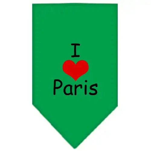 I-Heart-Paris-Screen-Print-Bandana-Emerald-Green-Small-GreatEagleInc-333834016