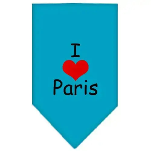 I-Heart-Paris-Screen-Print-Bandana-Turquoise-Large-GreatEagleInc-318596581