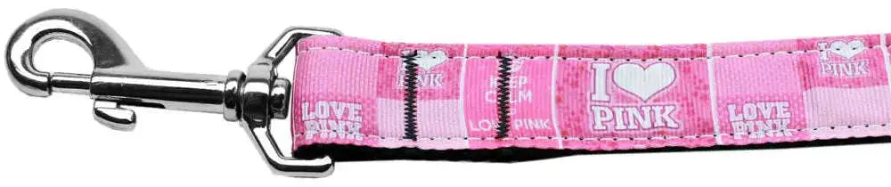 I-Heart-Pink-Nylon-Dog-Leash-3-8-Inch-Wide-4ft-Long-GreatEagleInc-318845918