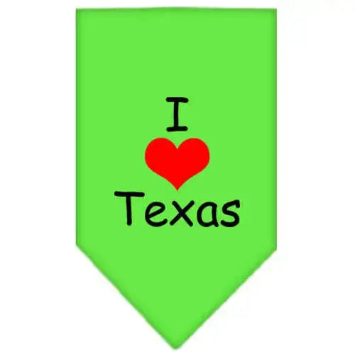I-Heart-Texas-Screen-Print-Bandana-Lime-Green-Large-GreatEagleInc-333808265