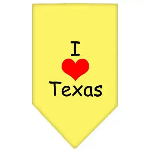 I-Heart-Texas-Screen-Print-Bandana-Yellow-Small-GreatEagleInc-333833588
