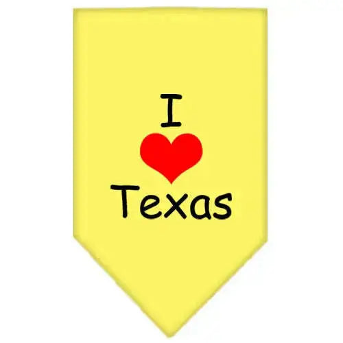 I-Heart-Texas-Screen-Print-Bandana-Yellow-Small-GreatEagleInc-333833588