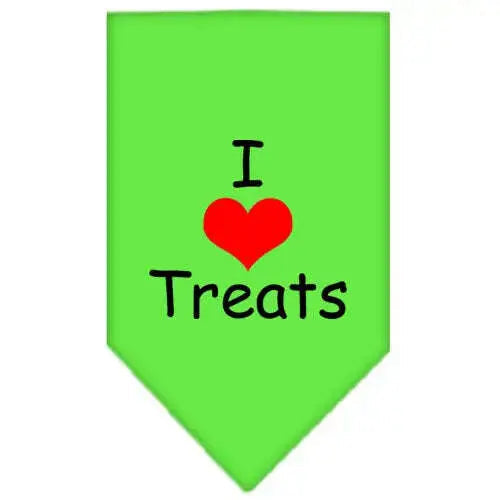 I-Heart-Treats-Screen-Print-Bandana-Lime-Green-Large-GreatEagleInc-333807498