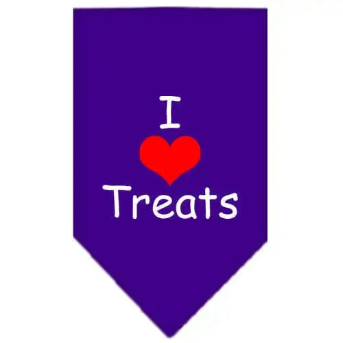 I-Heart-Treats-Screen-Print-Bandana-Purple-Large-GreatEagleInc-333807270