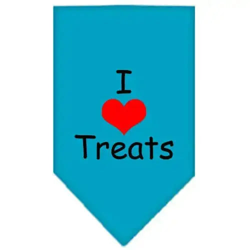 I-Heart-Treats-Screen-Print-Bandana-Turquoise-Large-GreatEagleInc-333948065