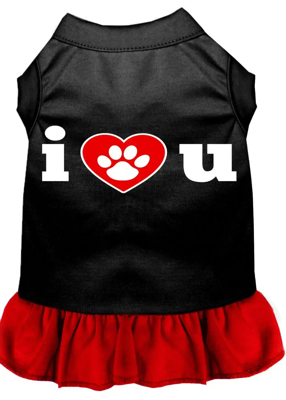 I-Heart-You-Screen-Print-Dog-Dress-Black-With-Red-Xl-GreatEagleInc-320042536