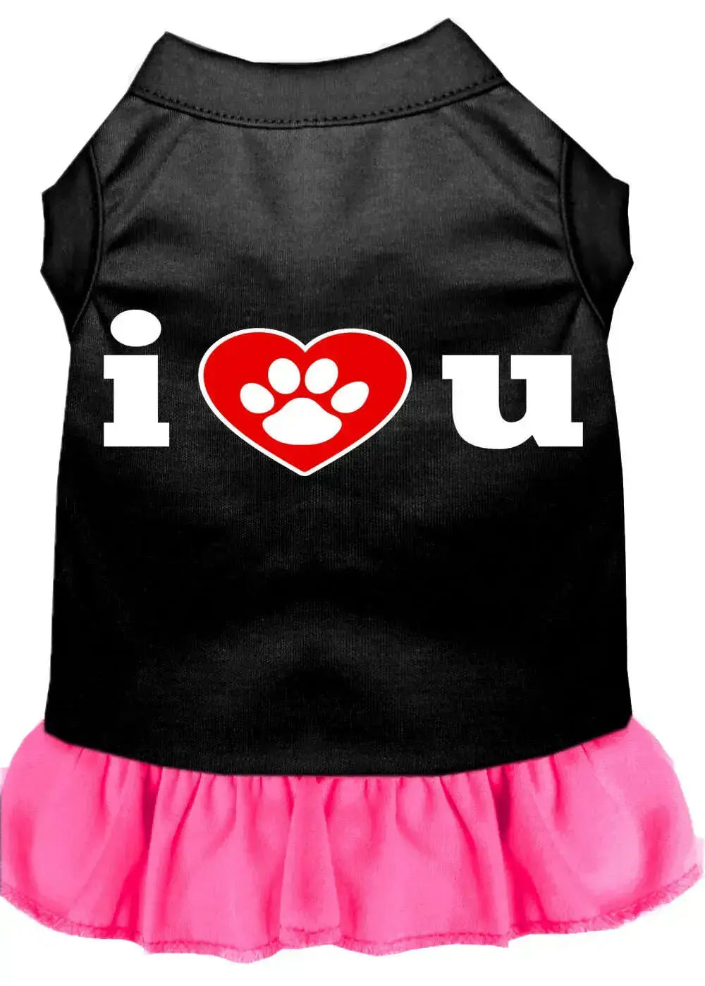 I-Heart-You-Screen-Print-Dress-Black-With-Bright-Pink-Sm-GreatEagleInc-318745157