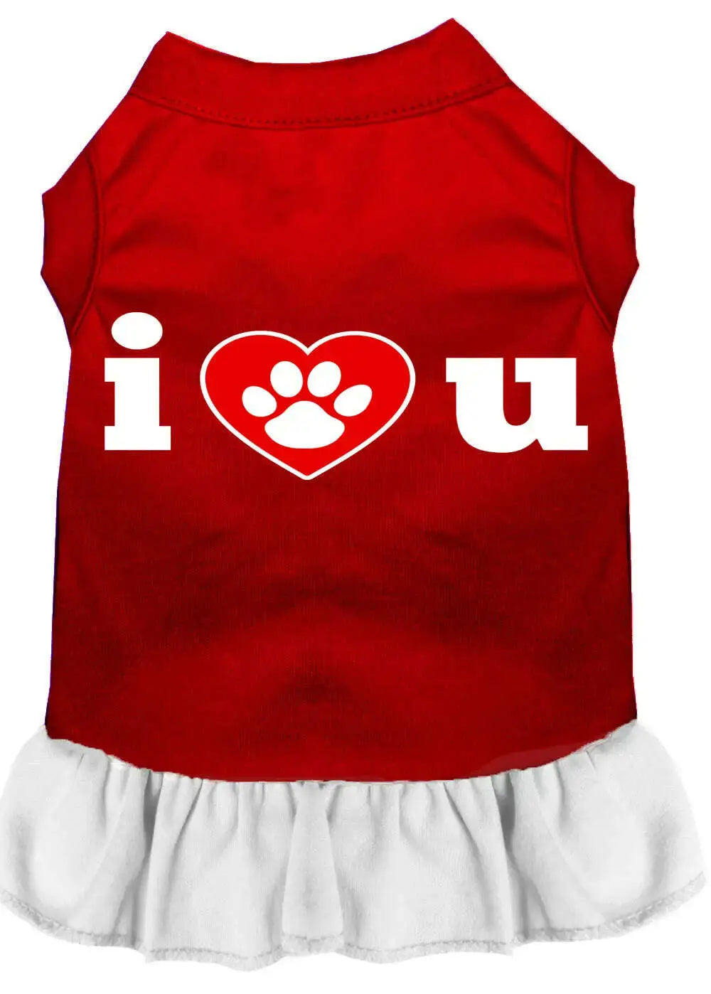 I-Heart-You-Screen-Print-Dress-Red-With-White-Xxl-GreatEagleInc-319253660