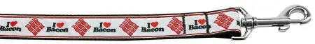 I-Love-Bacon-Nylon-Dog-Leash-5-8-Inch-Wide-6ft-Long-GreatEagleInc-320030140